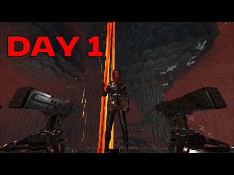 DAY 1!! CLAIMING THE MOST OP CAVE ON FJORDUR - ARKS HARDEST PvP SERVER