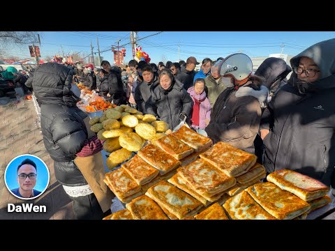 So Much Food! Exploring a Tianjin Village Market in Winter | Real Local Life in Northern China