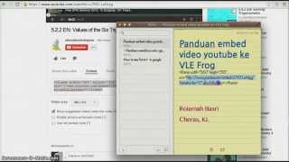 Panduan embed video youtube ke VLE Frog