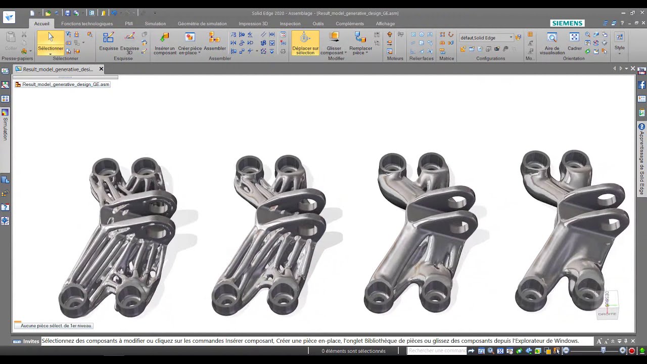 Solid Edge Generative Design - Topology optimization - GE Bracket