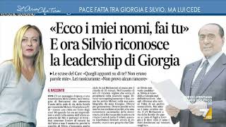 Pace 'grigia' fatta tra Giorgia Meloni e Silvio Berlusconi, Myrta Merlino: È finita così, ...