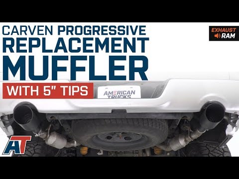 2009-2018 Ram Carven Progressive Replacement Muffler - 5\" Tips 5.7L Exhaust Sound Clip & Install