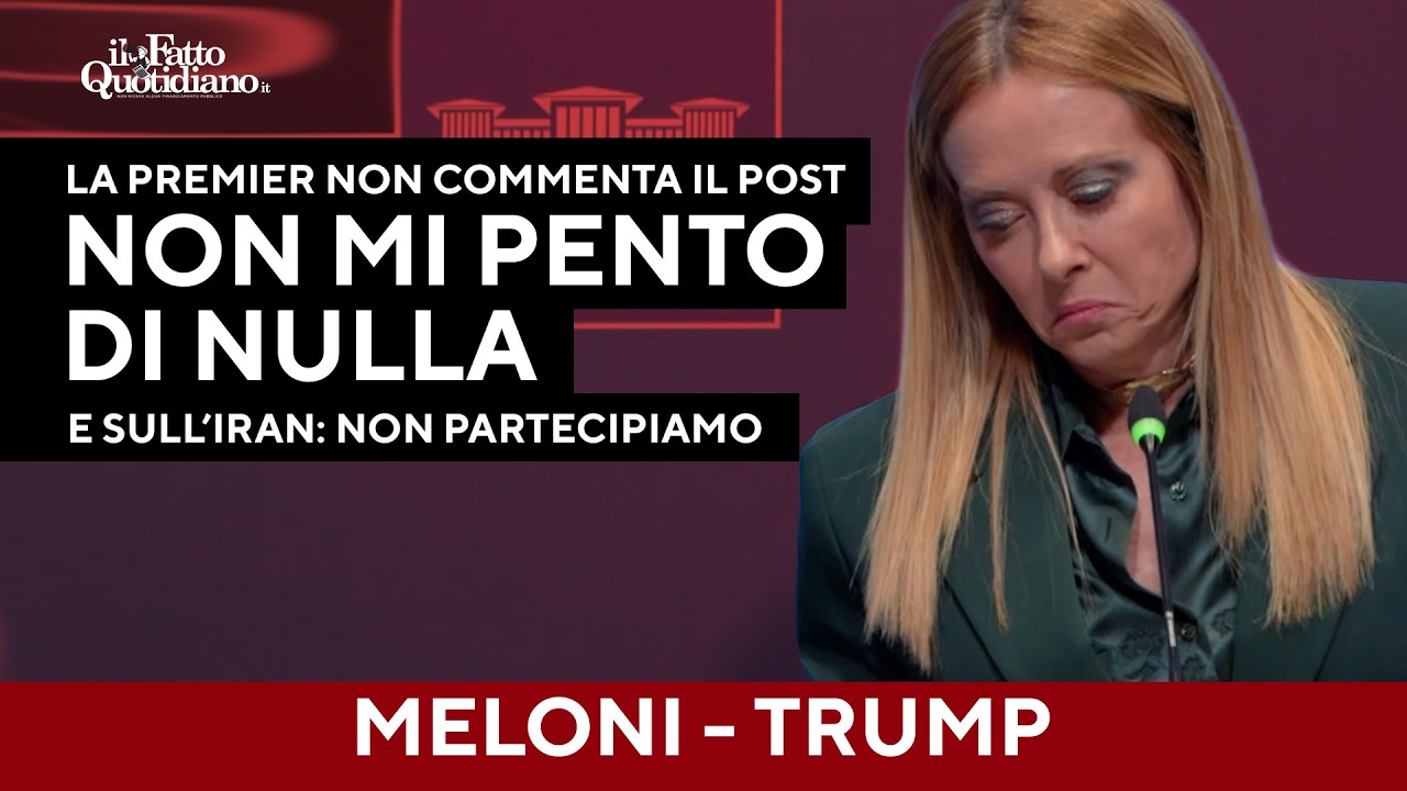Meloni su Trump: "Non commento il post, ma non mi pento di nulla”. E sull'Iran: "Non partecipiamo"