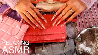 ASMR Tapping & Scratching on Thrifted Bags (🎧 soft spoken, tapping, scratching)
