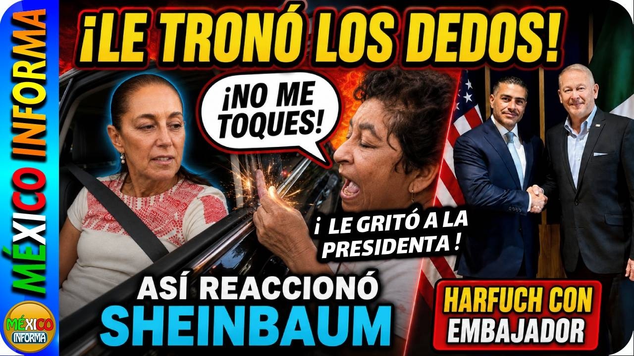 SEÑORA LE GRITONEA A SHEINBAUM Y TRUENA LOS DEDOS. ASÍ RESPONDIÓ LA PRESIDENTA. HARFUCH Y EMBAJADOR.