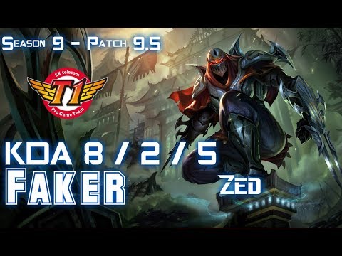 SKT Faker ZED vs ORIANNA Mid - Patch 9.5 KR Ranked