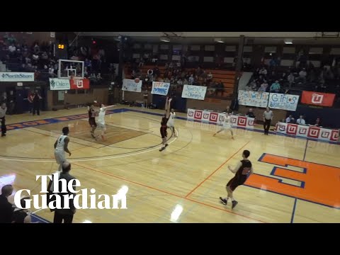 Incredible full-court buzzer beater shot wins basketball game