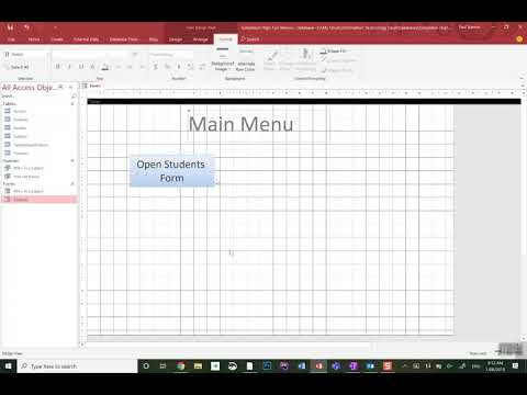 Making a Main Menu and opening forms in Access