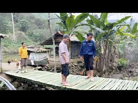 Tu and his father designed a new bridge using natural bamboo.