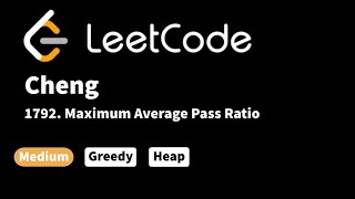 YouTube video 'LeetCode 1792. Maximum Average Pass Ratio'