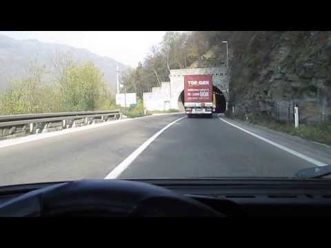 Driving through tunnels in Serbia