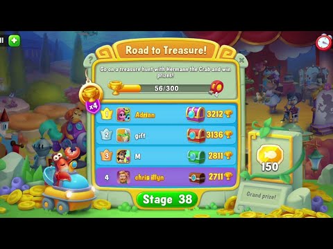 @Fishdom Road to Treasure Stage 30 - Stage 37, Got 20 Golden Coupons and Got Temporary 4th Rank.