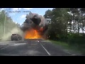 Una gran explosión provocada por la colisión de un camión con un coche en Rusia 