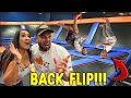 TEACHING our SON how To BACKFLIP! GONE WRONG