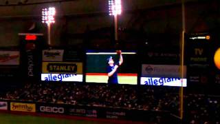 Jimmy winning pop-fly challenge at Tampa Rays game