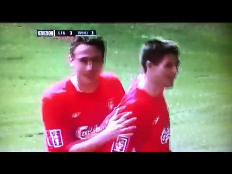 Steven Gerrard 30 yard screamer in the FA cup final (the Gerrard final)