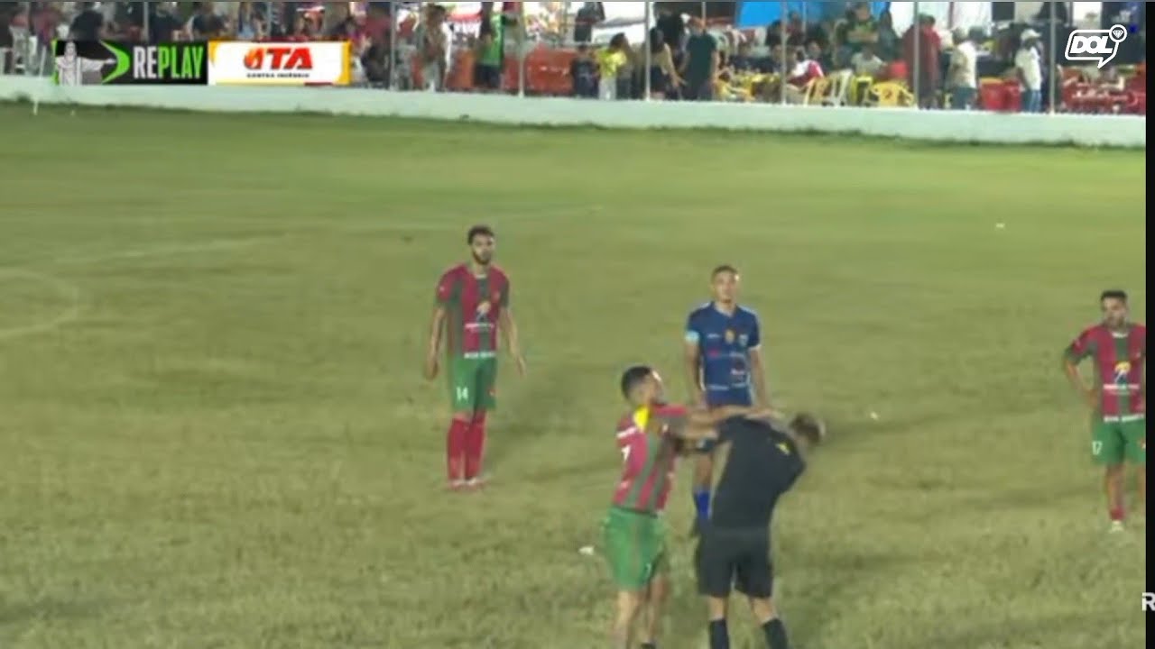 Jogador agride árbitro durante partida do Poeirão, em Itaporanga, Sertão da Paraíba