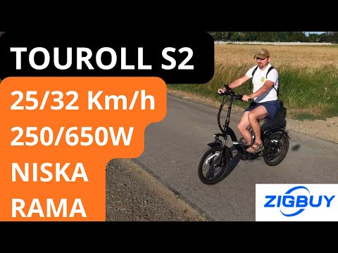  Touroll S2 recenzja 150 km zasięgu, komfort i składana rama 32Km/h 250W/650W ZIGBUY.PL