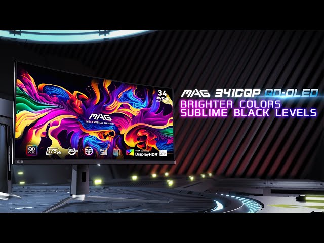 Video Teaser für MAG 341CQP QD-OLED: BRIGHTER COLORS, SUBLIME BLACK LEVELS | Gaming Monitor | MSI