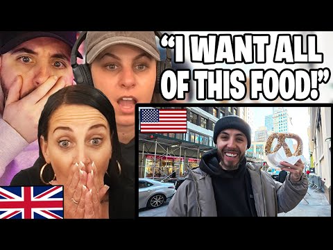British Family Reacts to British Guy Tries New York's Iconic Foods!