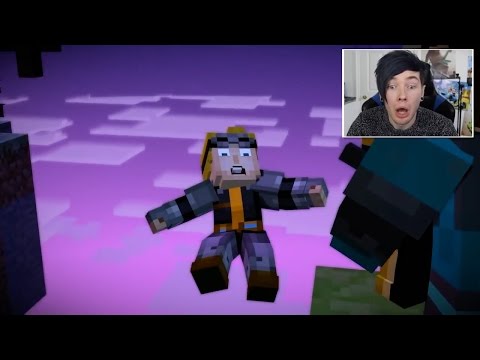 YouTubers React To Lukas Falling Over The Edge In Minecraft Story Mode