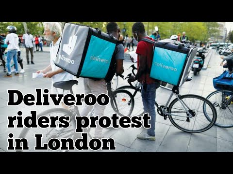 Hundreds of Deliveroo couriers have gone on strike across the UK to demand better working conditions