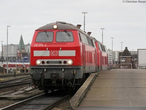 218 376 und 218 386 (beide mit "blauem" TB11) mit Sylt Shuttle: Motorstarts und rangieren