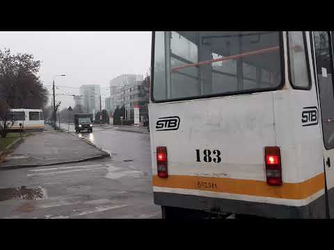 V3A-93 #183 ( linia 16 ) părăsind terminalul "Platforma Industriala Pipera" (30.12.2021)