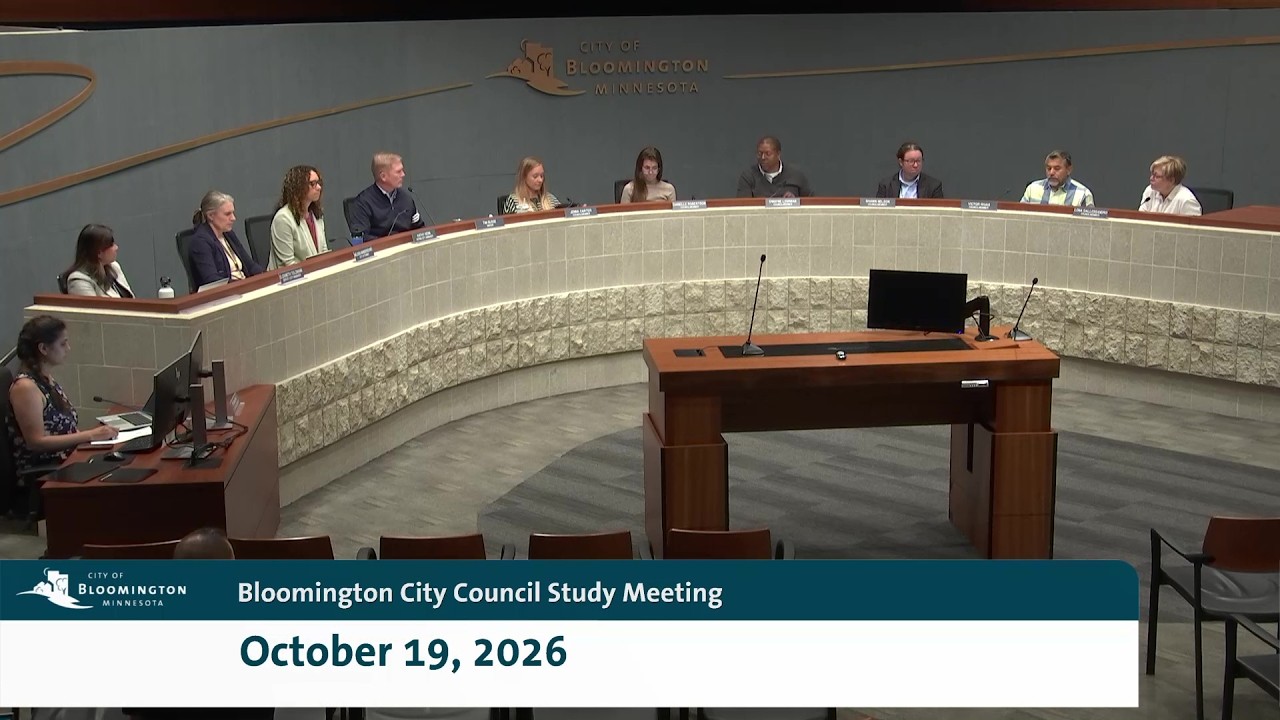October 19, 2026 Bloomington City Council Study Meeting