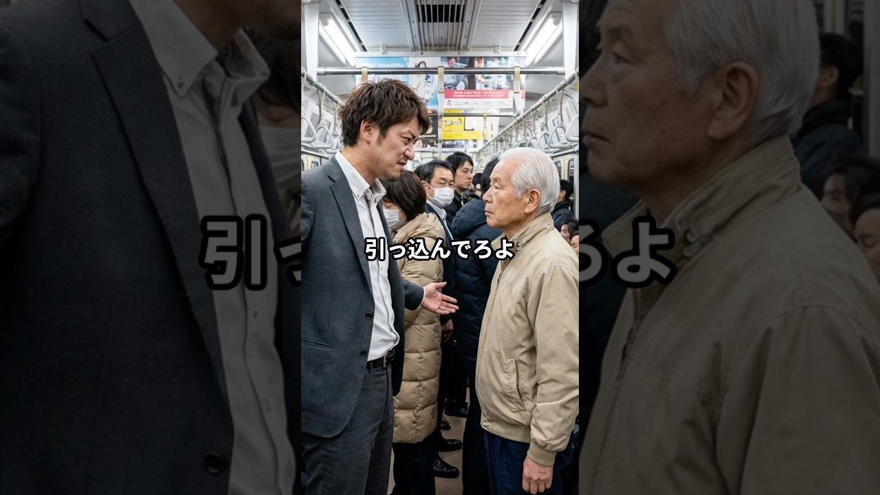 満員電車で暴れる男を無言で止めた70代のお爺さん