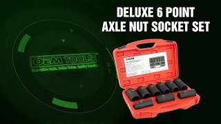 OEMTOOLS 27188 Deluxe 6 Point Axle Nut Socket Set