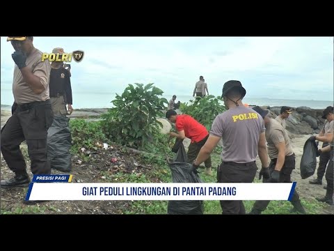 POLDA SUMBAR GIAT BERSIH BERSIH DI PANTAI PADANG