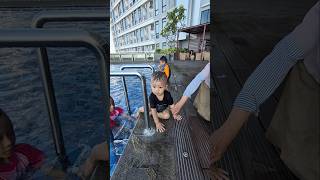 Ibrahim's sister wants to swim in the adult pool