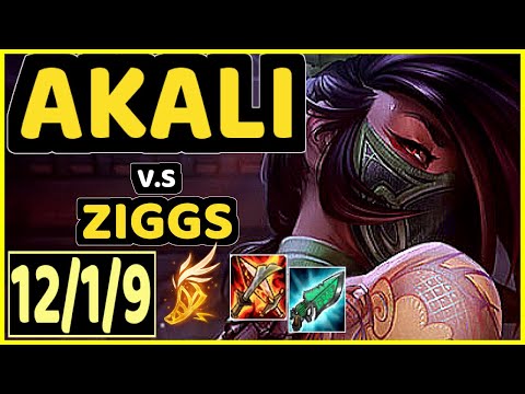 MILICA (AKALI) vs ZIGGS - 12/1/9 KDA MID CHALLENGER GAMEPLAY - EUW