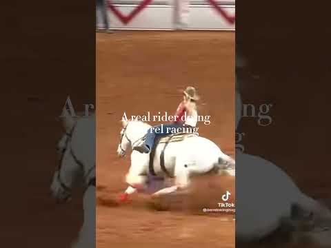A real rider vs a “real” rider barrel racing. #barrelracing #horse #western #shorts #equestrain
