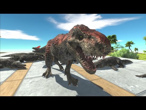 Escape from Deadly Mosasaurus -Animal Revolt Battle Simulator T REX arbs