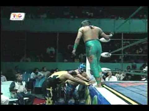 CMLL 15/06/09 Ares, Espíritu Maligno, Psyqui Osama VS Black Tiger, B. Center, Centella Oro [3/3]