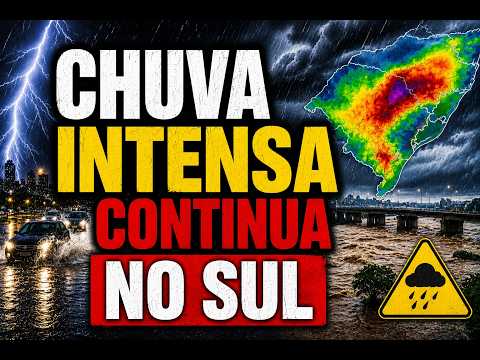 ATENÇÃO: CHUVA FORTE NO RS E SC SEGUE NESTA QUARTA-FEIRA