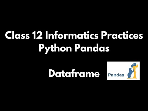 Class 12 Informatics Practices - Python Pandas DataFrame