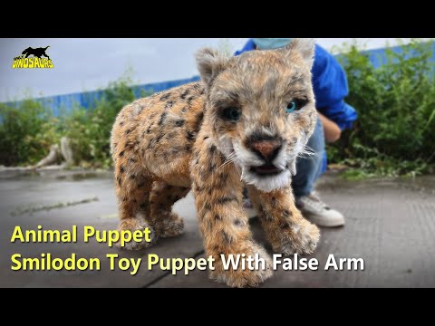 Stunning Smilodon Toy Puppet With False Arm | Animal Puppet