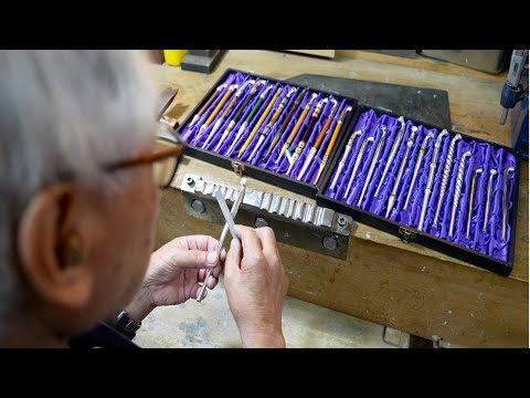 The process of making Japanese handmade tobacco pipe by A 90-year-old craftsman.