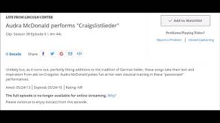 Audra McDonald performs Craigslistlieder
