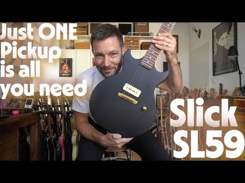 VIDEO! Slick Guitars SL 59 BK single pickup guitar imagen 9