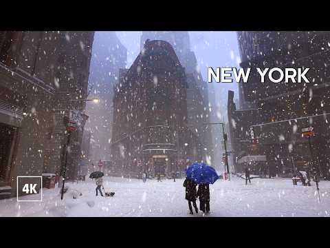 NEW YORK HISTORIC SNOWSTORM ❄️ WALKING in HEAVY SNOW Arctic Cold BLIZZARD in Manhattan
