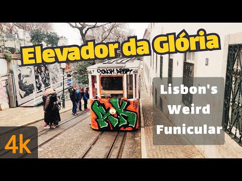 [4k] Lisbon's Famous Glória Funicular 51E | Elevador da Glória | From both Driver's and rear view