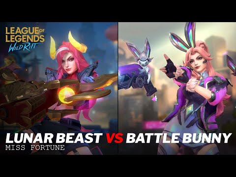 Miss Fortune Battle Bunny VS Lunar Beast Skin Comparison Wild Rift