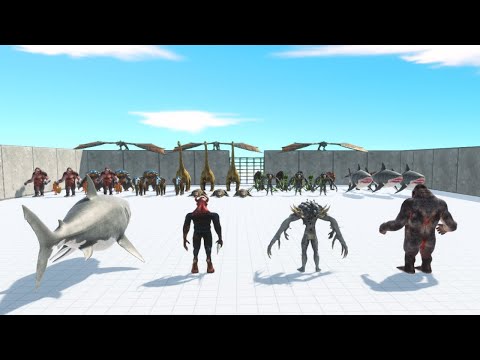 Scourge with Goro & Megalodon & Kozarog vs 3 Unit Boss | Animal Revolt Battle Simulator