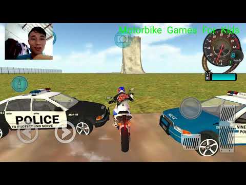 Bike rider vs cop car city police chase game - Motorbike games for kids