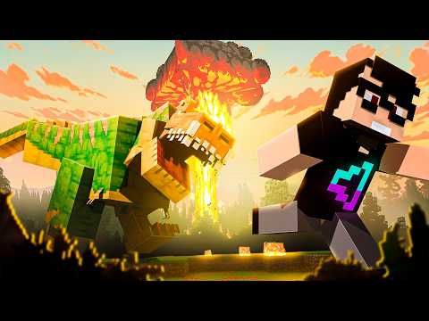 Sobrevivi 100 dias em um APOCALIPSE de DINOSSAUROS no Minecraft - O FILME