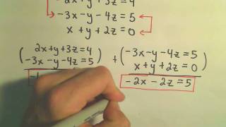 Systems of Linear Equations - Inconsistent Systems Using Elimination by Addition - Example 2